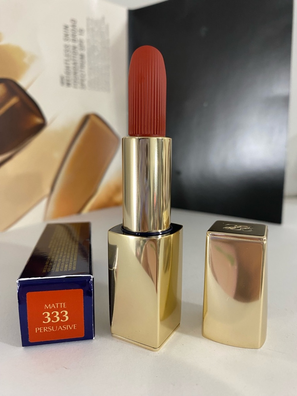 Estée Lauder Pure Color Lipstick, 333 Persuasive (Matte), Full Size, New